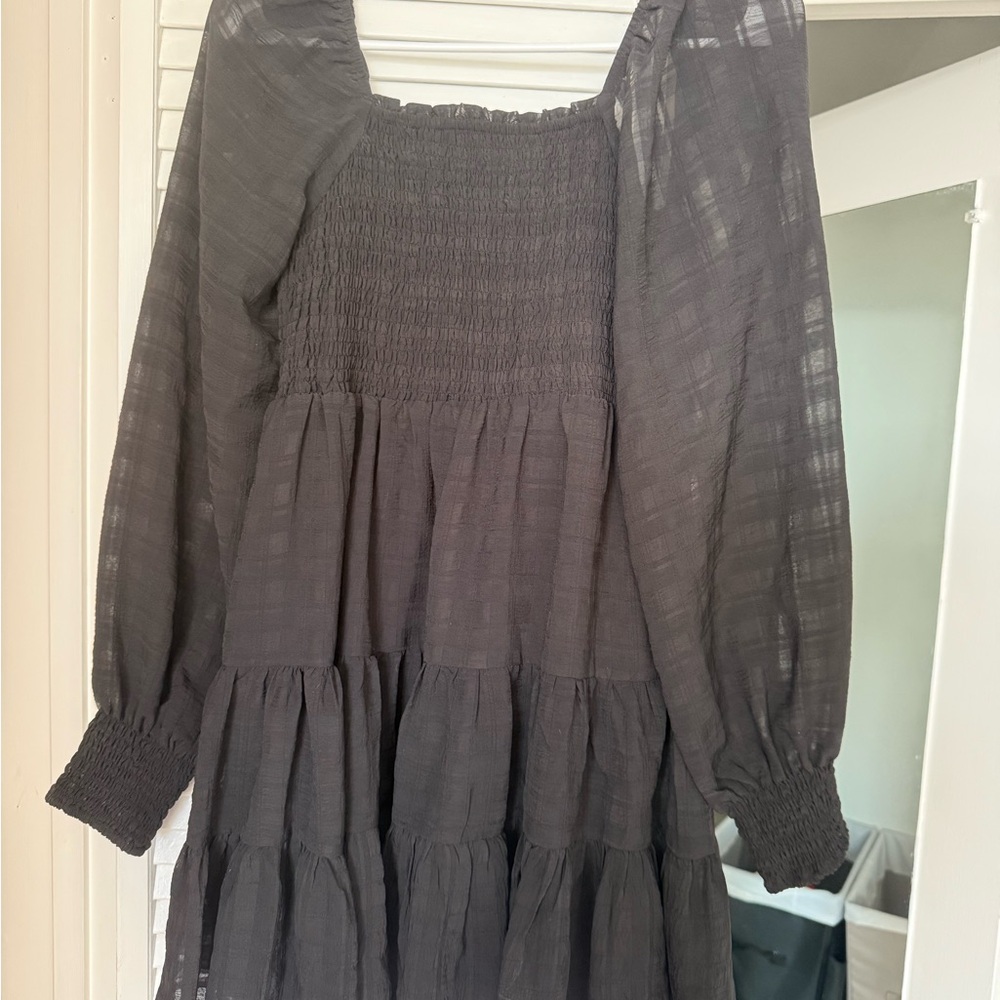 Urban Outfitters Charcoal Long Sleeve Dress